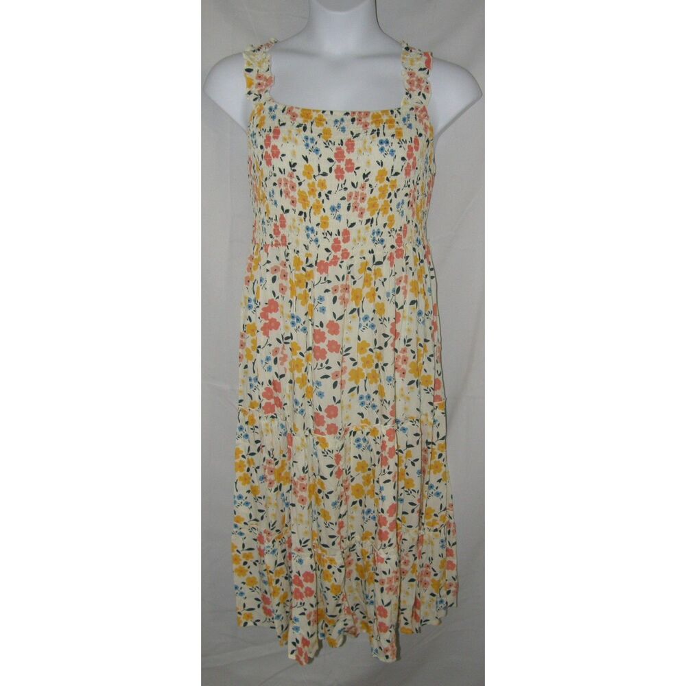 NEVENA RAE Multicolored Floral Plus Sz 2X/3X Smocked Tiered Sleeveless Dress NEW